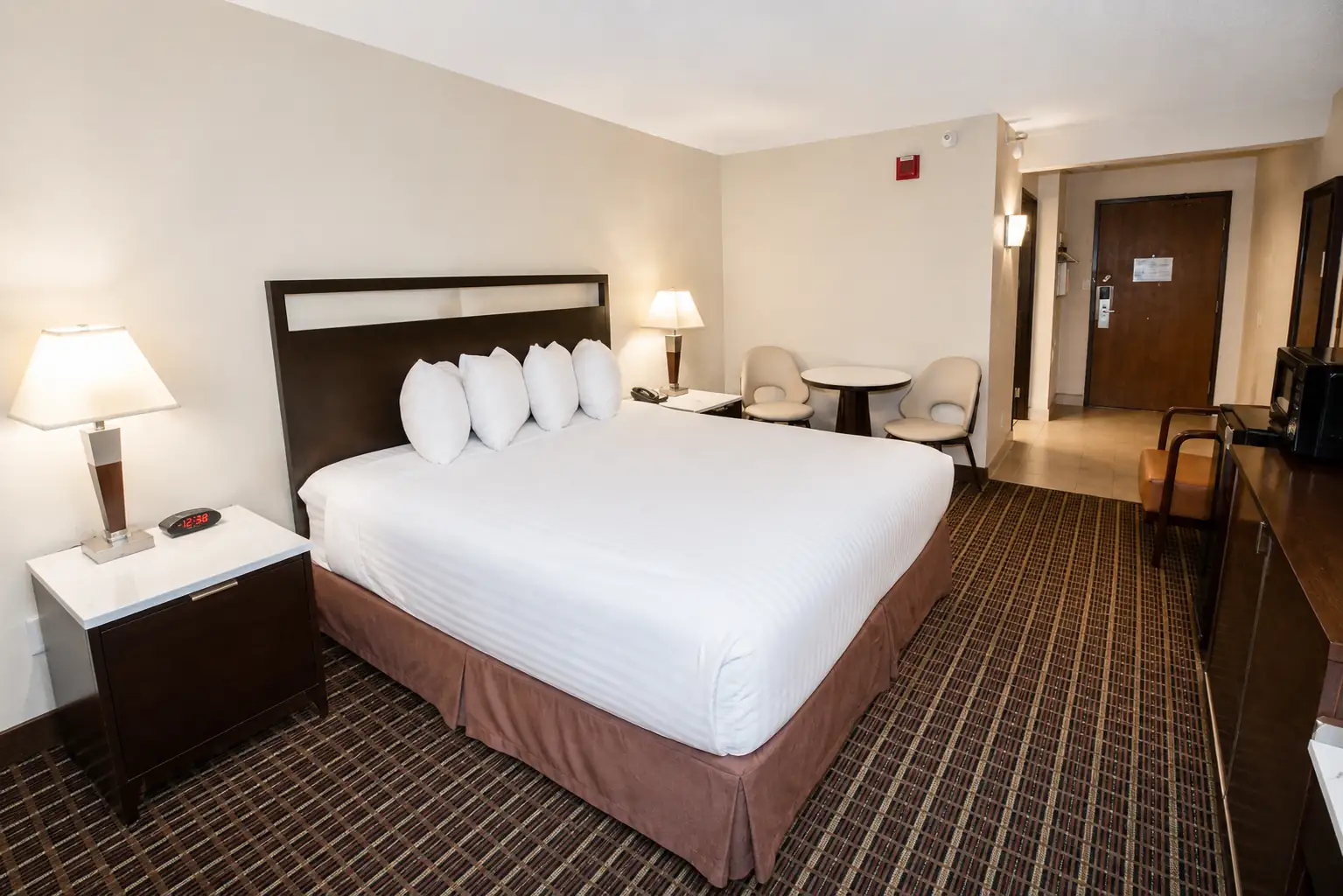 Guest room interior at The Alhambra Hotel